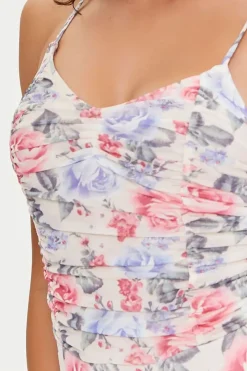 Floral Ruched Lingerie Bodysuit