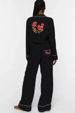 Floral Shirt & Pants Pajama Set