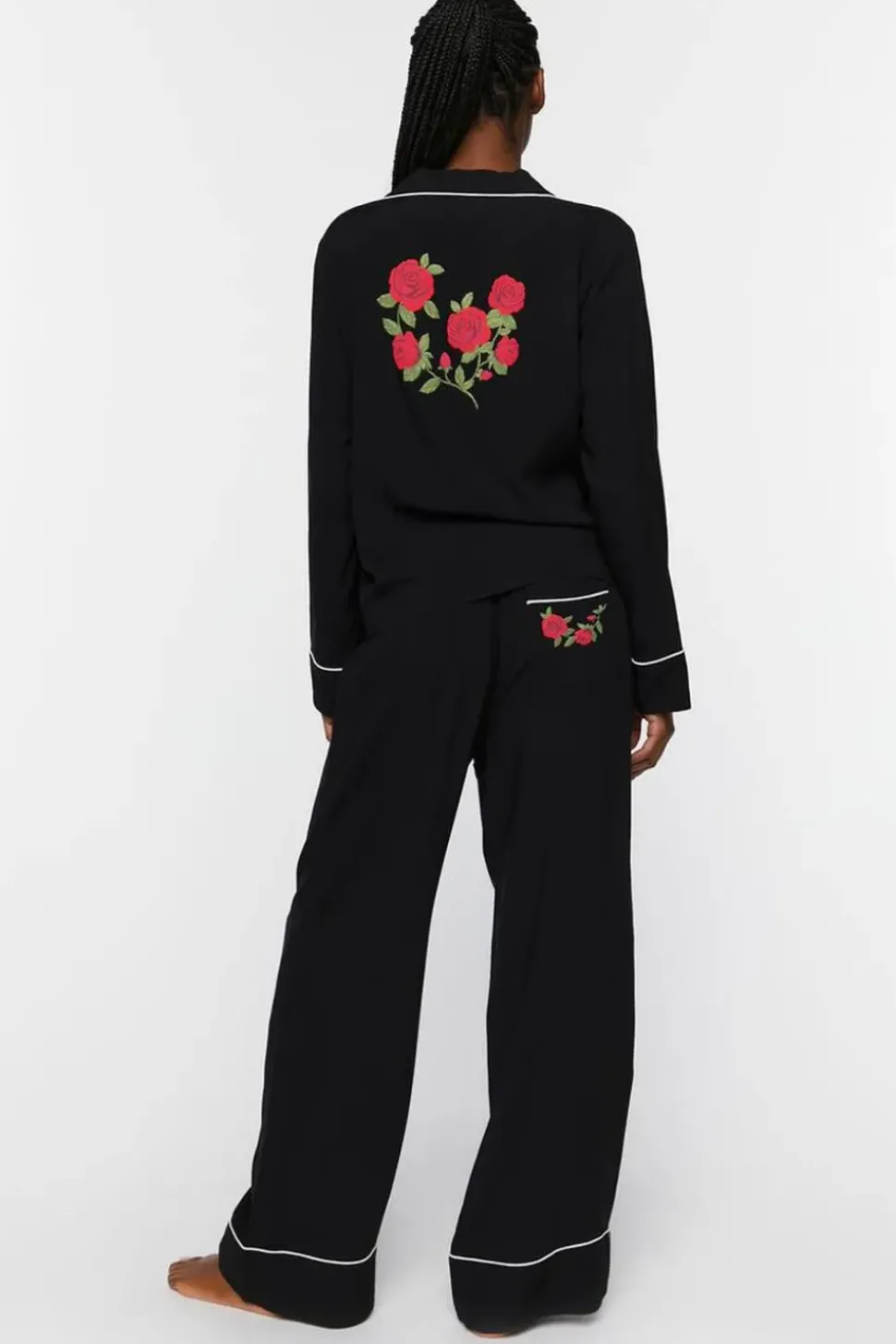 Floral Shirt & Pants Pajama Set