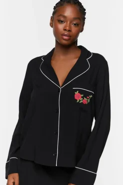 Floral Shirt & Pants Pajama Set