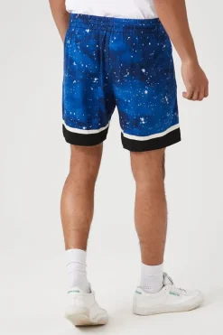 Floral & Sky Print Drawstring Shorts