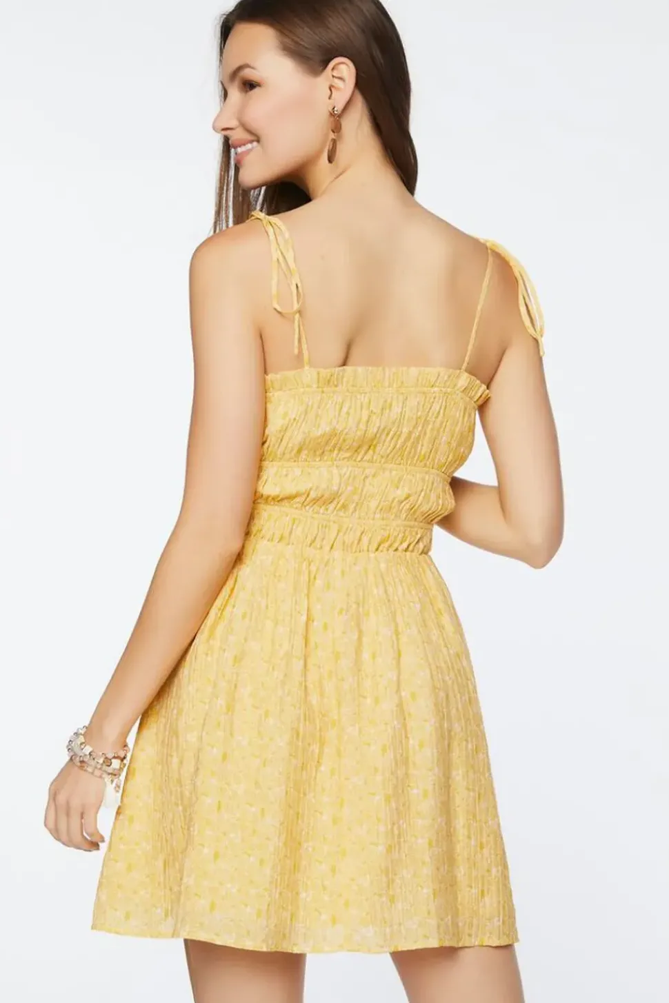 Floral Smocked Tie-Strap Mini Dress