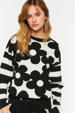 Floral Striped Sweater