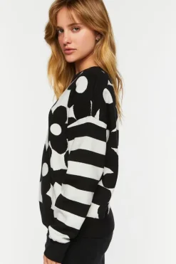 Floral Striped Sweater