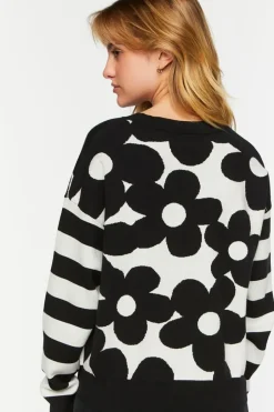 Floral Striped Sweater