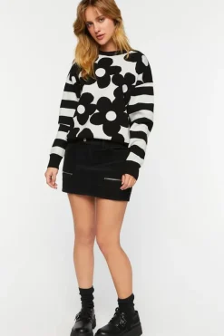 Floral Striped Sweater