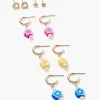 Floral Stud & Drop Earring Set