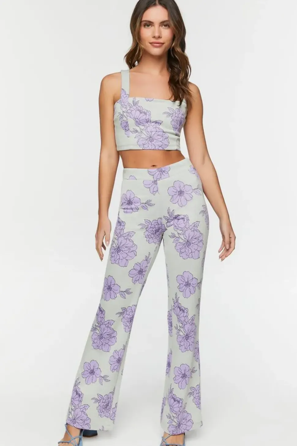 Floral Super-Cropped Tank Top