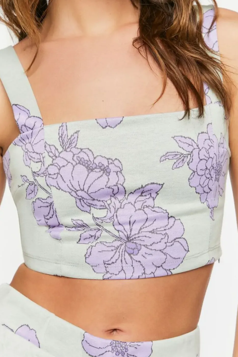 Floral Super-Cropped Tank Top