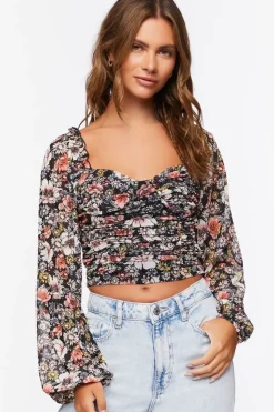 Floral Sweetheart Crop Top