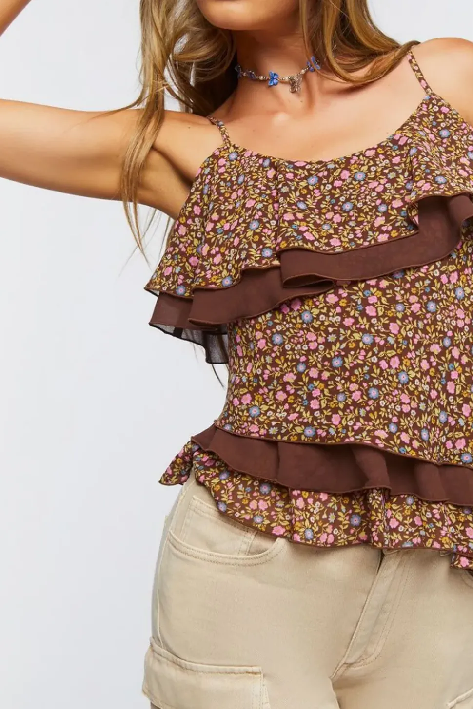 Floral Tiered Flounce Cami