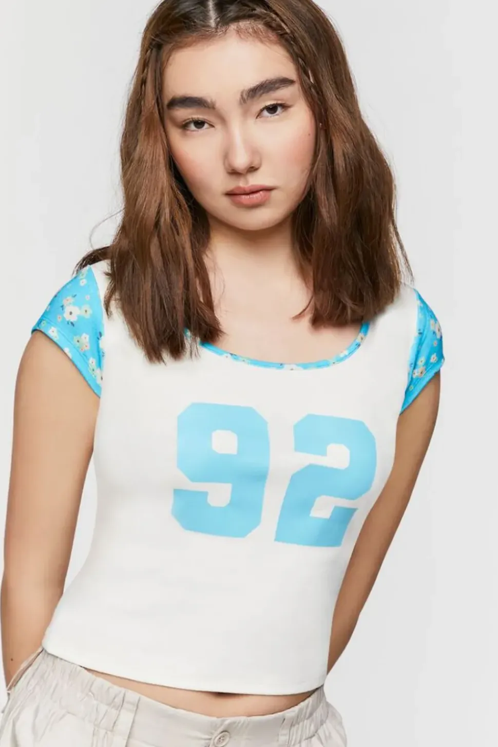 Floral-Trim 92 Graphic Ringer Tee