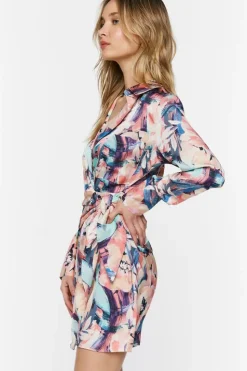 Floral Wrap Mini Dress