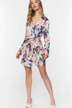 Floral Wrap Mini Dress