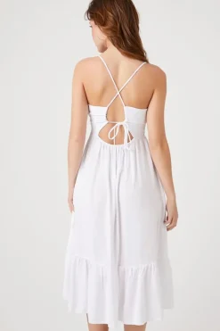 Flounce Crisscross Midi Dress