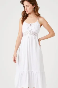 Flounce Crisscross Midi Dress