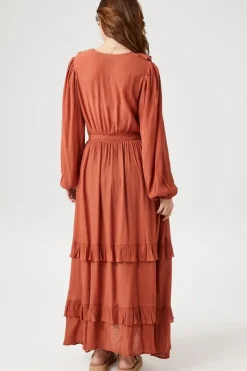 Flounce Crochet-Trim Kimono