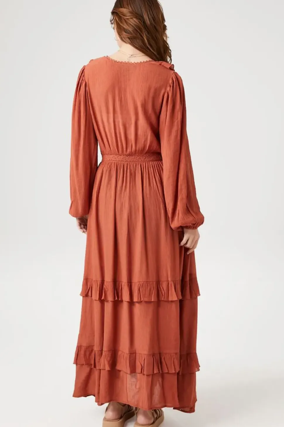 Flounce Crochet-Trim Kimono