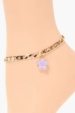 Flower Charm Chain Anklet