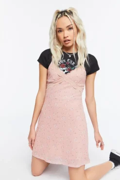 Flower Print Slip Dress