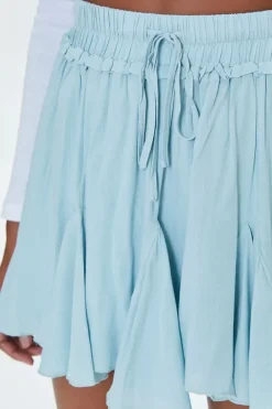 Flowy Drawstring Mini Skirt