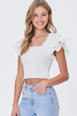 Flutter Sleeve Crop Top