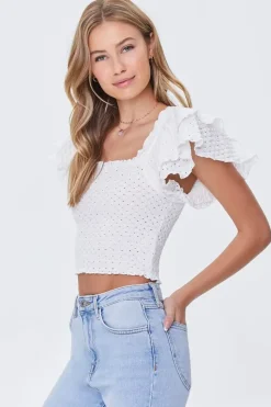 Flutter Sleeve Crop Top
