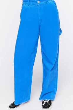 Frayed Corduroy Mid-Rise Pants