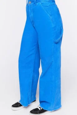 Frayed Corduroy Mid-Rise Pants