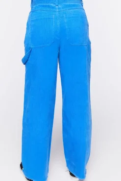Frayed Corduroy Mid-Rise Pants