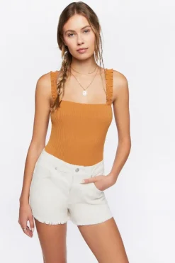 Frayed Corduroy Mid-Rise Shorts