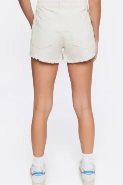 Frayed Corduroy Mid-Rise Shorts