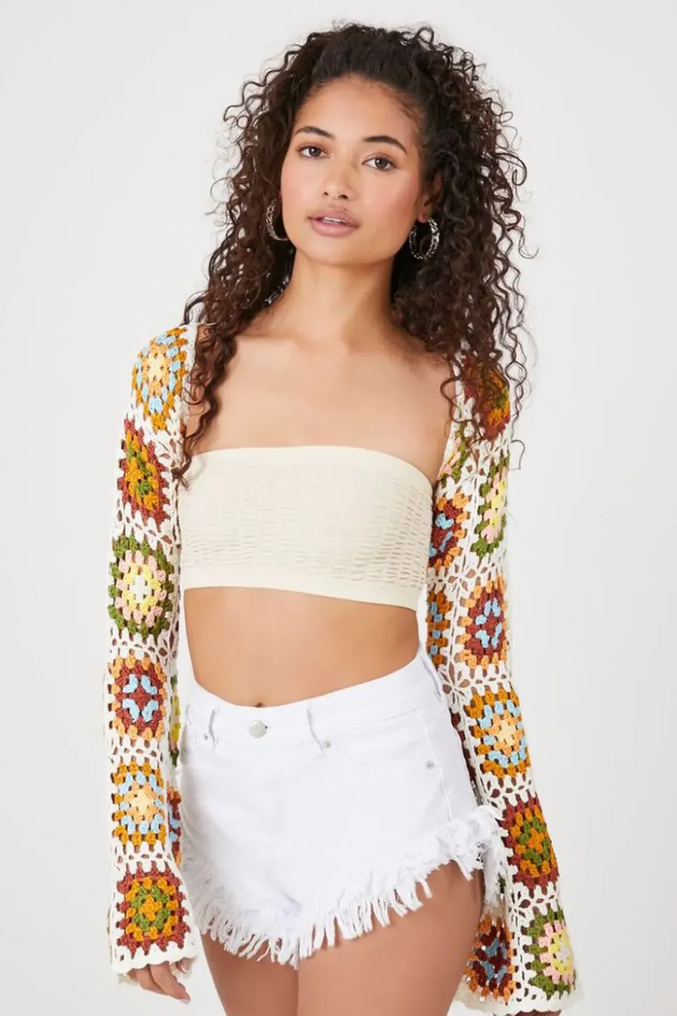 Frayed High-Rise Denim Shorts