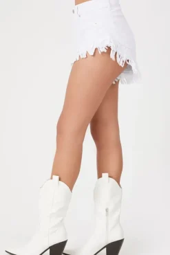 Frayed High-Rise Denim Shorts