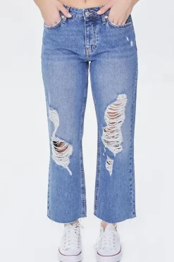 Frayed Mid-Rise Boyfriend Petite Jeans