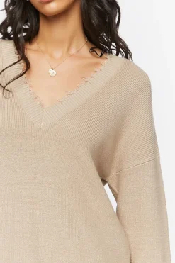 Frayed Sharkbite Sweater Dress