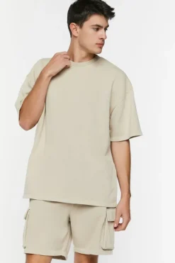 French Terry Drawstring Cargo Shorts