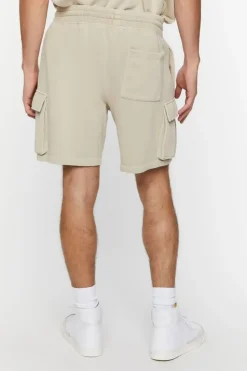 French Terry Drawstring Cargo Shorts
