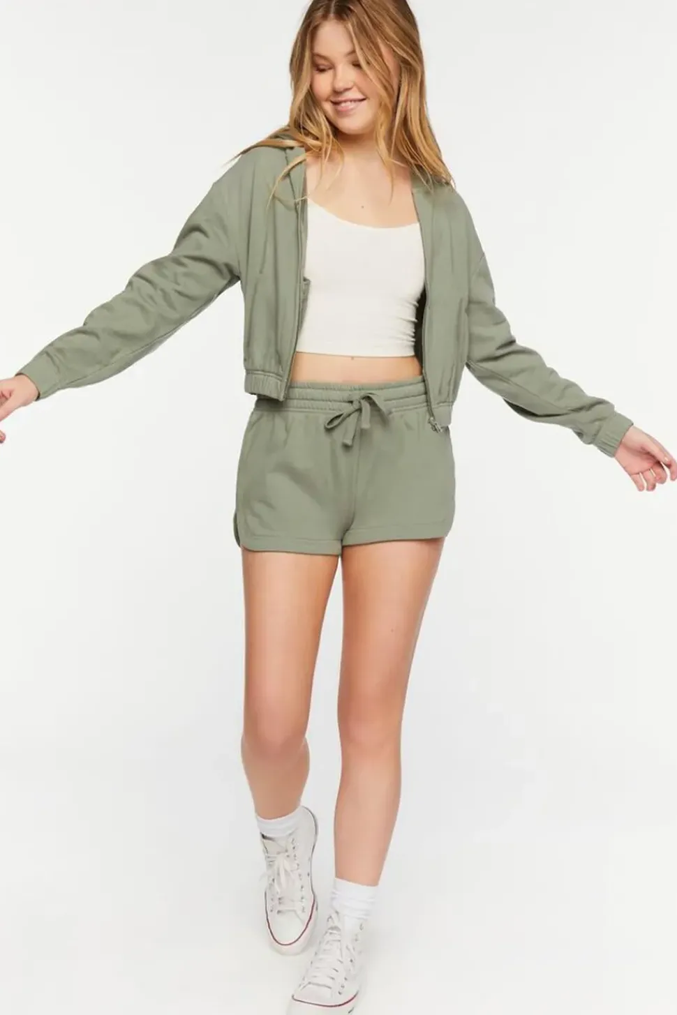 French Terry Drawstring Shorts