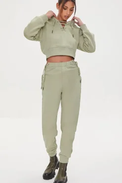 French Terry Lace-Up Joggers