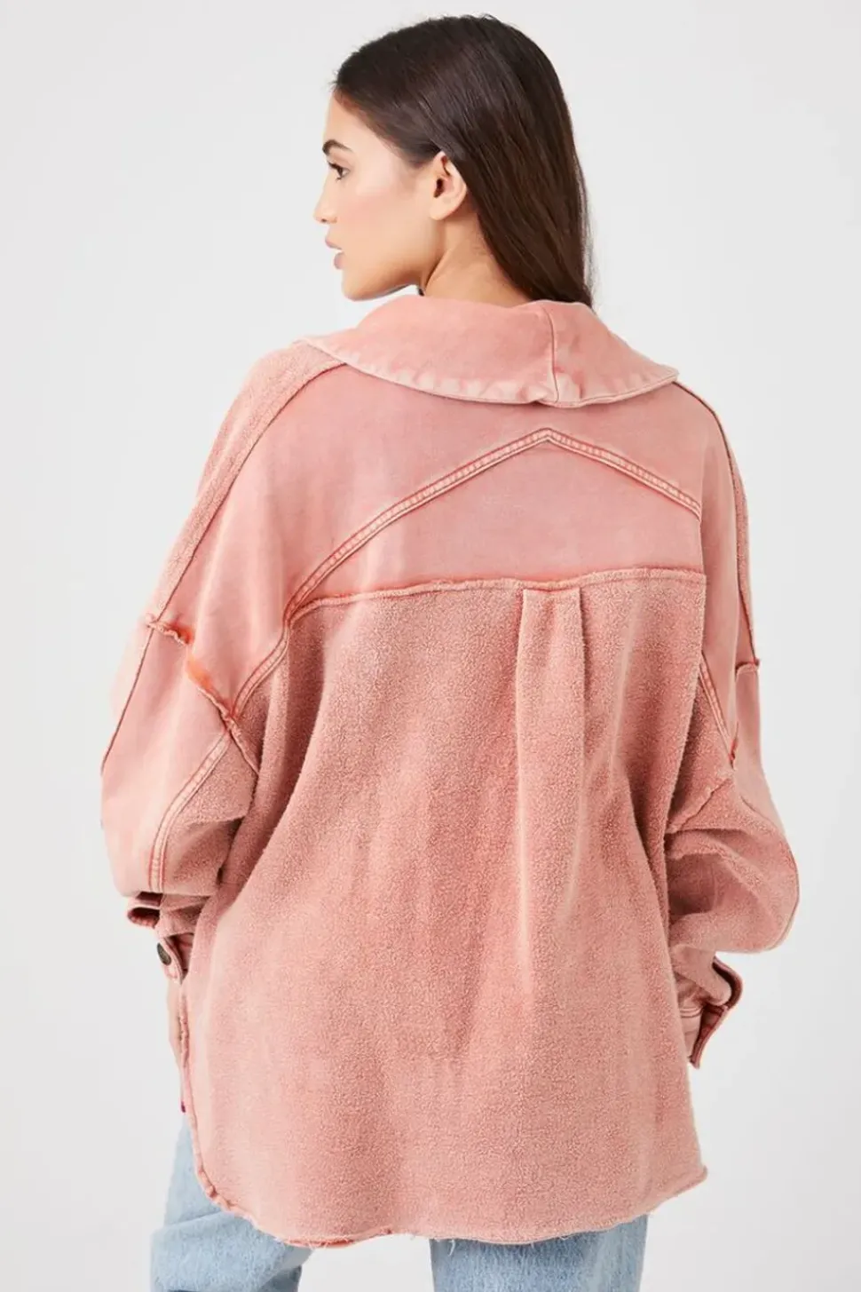 French Terry Reverse High-Low Jacket
