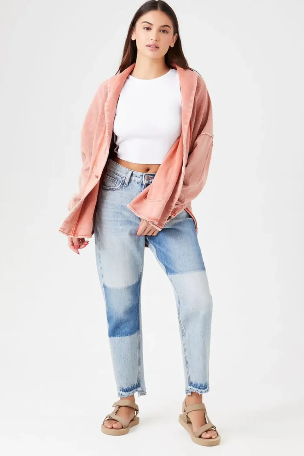 French Terry Reverse High-Low Jacket