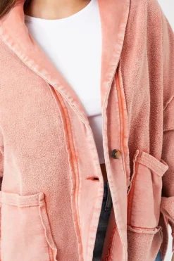 French Terry Reverse High-Low Jacket