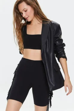 Fringe High-Rise Biker Shorts