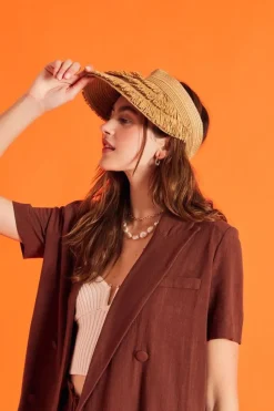 Fringe Straw Sun Visor