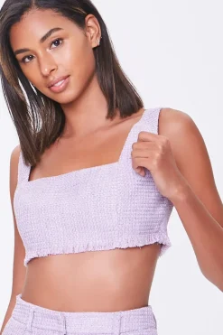 Fringe Tweed Crop Top