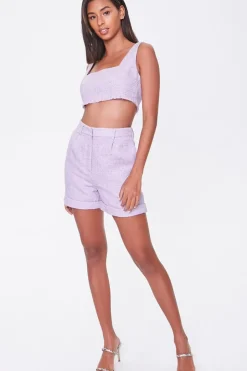 Fringe Tweed Crop Top