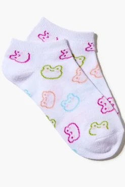 Frog Print Ankle Socks