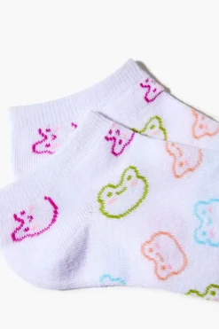 Frog Print Ankle Socks