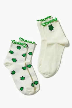 Frog Print Crew Sock Set - 2 Pack